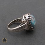 2 انگشتر فیروزه نیشابور زنانه طرح پرنیا - کد 2070 - تصویر 2