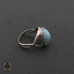 2 انگشتر فیروزه نیشابور زنانه طرح مهدیس - کد 2071 - تصویر 2