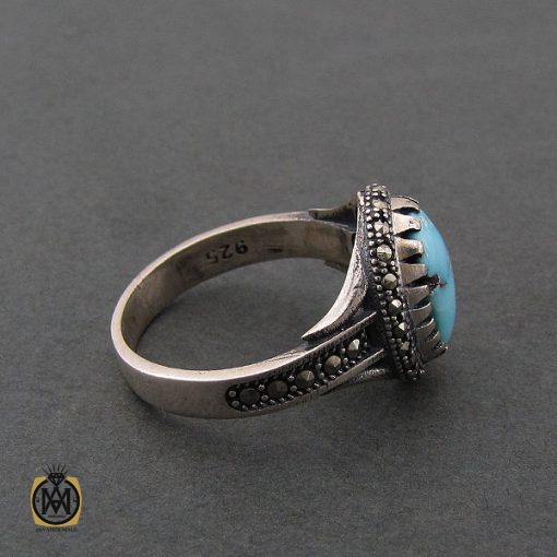 انگشتر فیروزه نیشابور زنانه طرح هستی - کد 2072 - تصویر 2