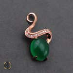 2 مدال عقیق سبز زنانه طرح ژینوس - کد 3048 - تصویر 2