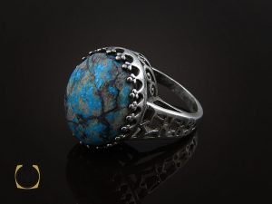2070 انگشتر فیروزه نیشابور زنانه طرح پرنیا - کد 2070 - تصویر 6