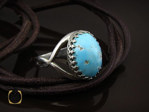 انگشتر فیروزه نیشابور زنانه طرح مهدیس - کد 2071 - تصویر 6