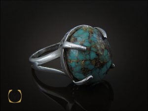 2074 انگشتر فیروزه نیشابور اصل زنانه طرح پریا - کد 2074 - تصویر 6