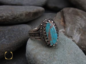 2077 انگشتر فیروزه نیشابور زنانه طرح آیدا - کد 2077 - تصویر 6
