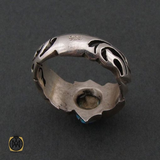 انگشتر فیروزه نیشابوری مردانه اصل و معدنی - کد 8395 - تصویر 3