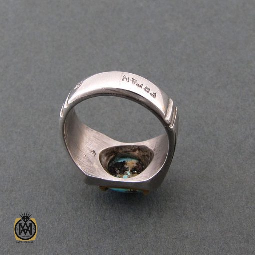 3 انگشتر فیروزه نیشابوری مردانه - کد 8399 - تصویر 3
