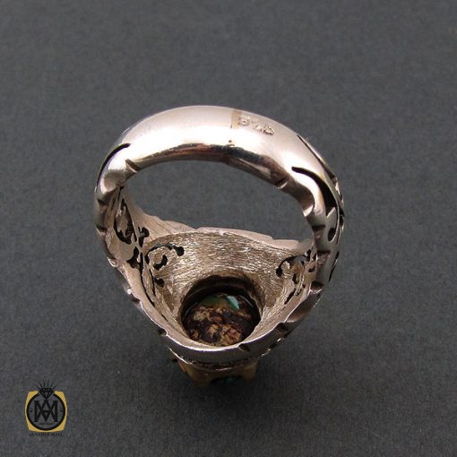 انگشتر فیروزه نیشابوری مردانه - کد 8401 - تصویر 3