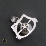 3 مدال مروارید پرورشی زنانه طرح کیتی - کد 3068 - تصویر 3