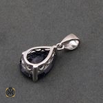 3 مدال یاقوت کبود زنانه طرح تابان - کد 3078 - تصویر 4