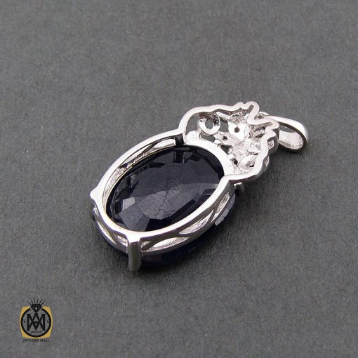 مدال یاقوت کبود زنانه طرح دُرین - کد 3081 - تصویر 3