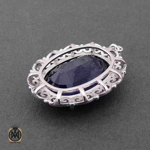 مدال یاقوت کبود زنانه مرغوب و معدنی طرح دلارام - کد 3083 - تصویر 3