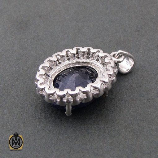 مدال یاقوت کبود زنانه طرح ژینا - کد 3087 - تصویر 3