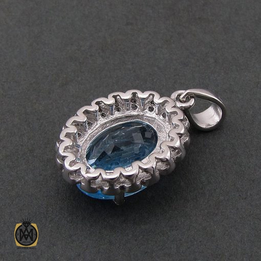 3 مدال توپاز آبی زنانه طرح سارا - کد 3088 - تصویر 3