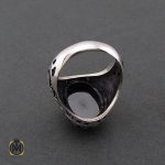 3 انگشتر حدید سینی با حکاکی ناد علی مردانه - کد 8354 - تصویر 3