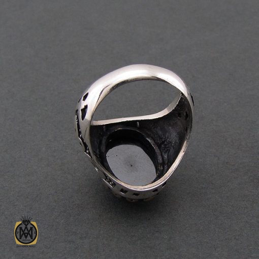 3 انگشتر حدید سینی با حکاکی ناد علی مردانه - کد 8354 - تصویر 3