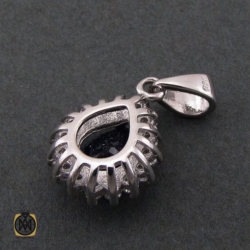 3 مدال یاقوت کبود زنانه طرح ماهک - کد 3096 - تصویر 3