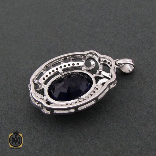 3 مدال یاقوت کبود زنانه طرح ملیکا - کد 3098 - تصویر 3