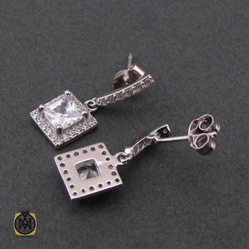 گوشواره نقره زنانه طرح آفرین - کد 5038 - تصویر 3