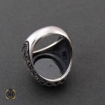 3 انگشتر حدید سینی با حکاکی کف العباس مردانه - کد 8356 - تصویر 3