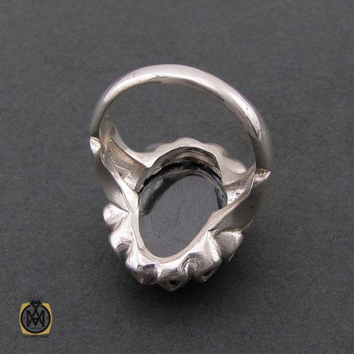 انگشتر حدید سینی با حکاکی الله و پنج تن مردانه - کد 8357 - تصویر 3