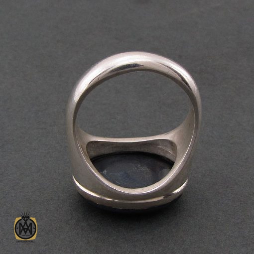 انگشتر حدید سینی با حکاکی کف العباس مردانه – کد 8443 - تصویر 3