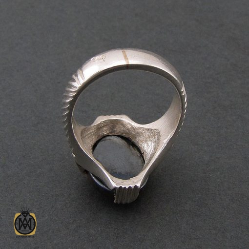 انگشتر حدید سینی با حکاکی و من یتق الله مردانه – کد 8444 - تصویر 3