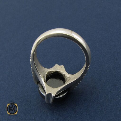 انگشتر حدید با حکاکی ولایه علی بن ابیطالب مردانه – کد 8453 - تصویر 3