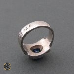 3 انگشتر توپاز آبی اصل مردانه دست ساز - کد 8466 - تصویر 3