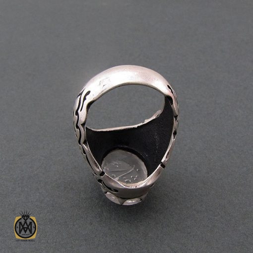 انگشتر دُر نجف با حکاکی یا زهرا مردانه - کد 8470 - تصویر 3