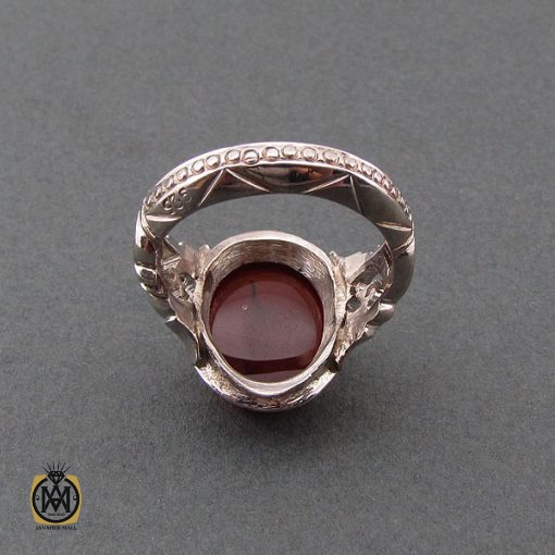 انگشتر عقیق یمن مردانه خوش رنگ - کد 8474 - تصویر 3