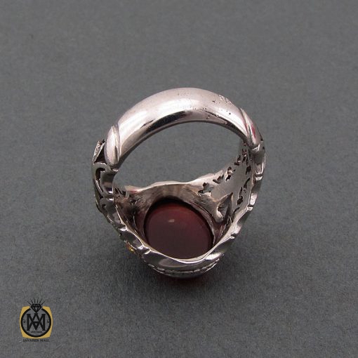 انگشتر عقیق یمن، یاقوت و زمرد مردانه – کد 8475 - تصویر 3
