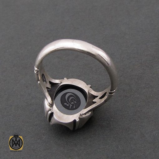 انگشتر حدید سینی با حکاکی لا فتی الا علی لا سیف الا ذوالفقار مردانه - کد 8362 - تصویر 3