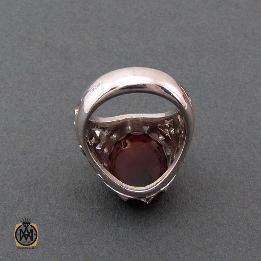 انگشتر عقیق یمن ارزشمند و زمرد مردانه - کد 8483 - تصویر 3