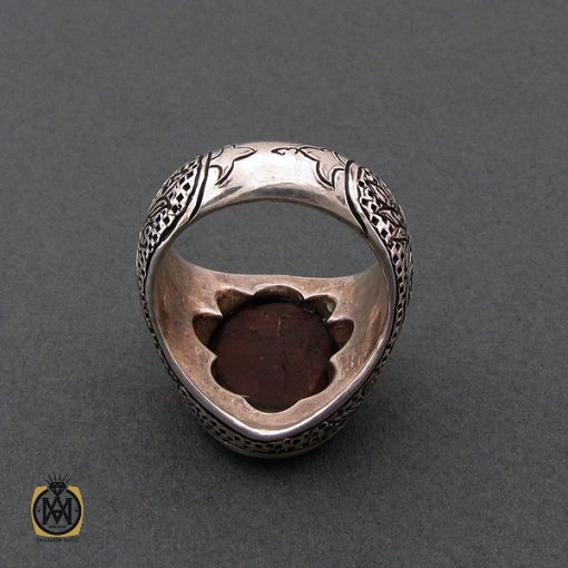 3 انگشتر فیروزه نیشابوری با کیفیت مردانه با رکاب قلم زنی - کد 8487 - تصویر 3