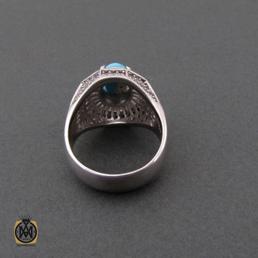 انگشتر فیروزه نیشابوری مردانه - کد 8491 - تصویر 3