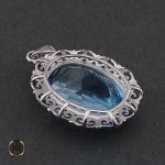 3 مدال توپاز آبی زنانه طرح دنیز - کد 3084 - تصویر 3