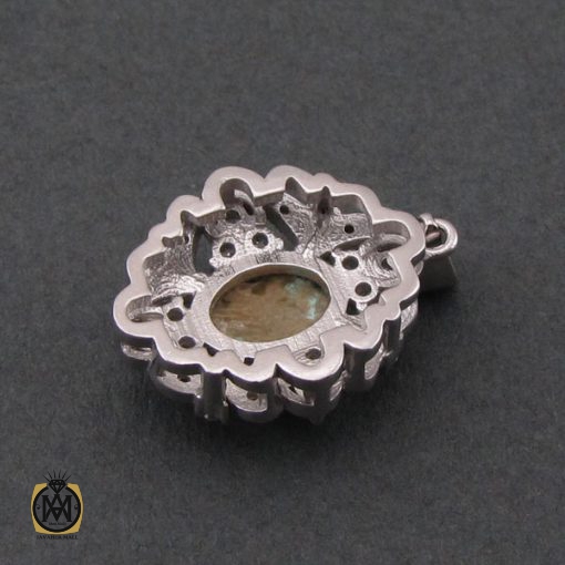 3 مدال فیروزه نیشابوری زنانه طرح غنچه - کد 3105 - تصویر 3