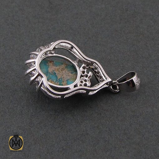 3 مدال فیروزه نیشابوری زنانه طرح فرنوش - کد 3106 - تصویر 3