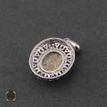 3 مدال فیروزه نیشابوری زنانه طرح گلنار - کد 3108 - تصویر 3