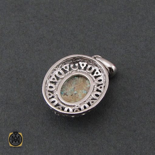 3 مدال فیروزه نیشابوری زنانه طرح گلنار - کد 3108 - تصویر 3