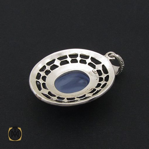 3 مدال عقیق یمن کبود و مارکازیت زنانه طرح آرزو - کد 3115 - تصویر 3