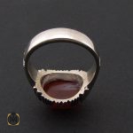 3 انگشتر عقیق یمن مردانه خوش رنگ طرح صفوی - کد 8514 - تصویر 3