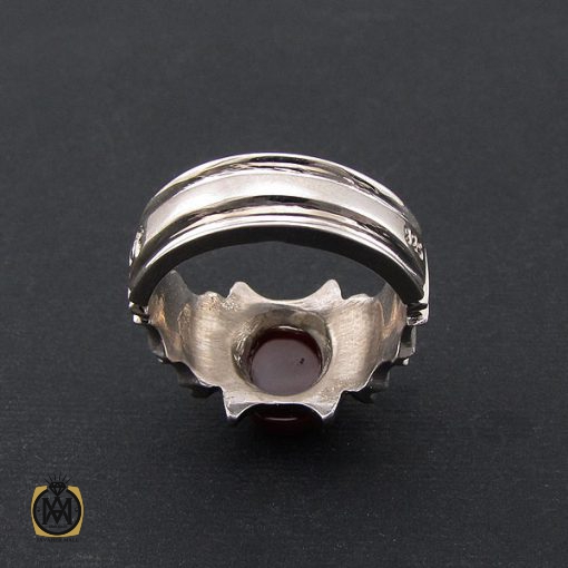 انگشتر عقیق یمن مردانه رکاب هنر دست استاد قاسمی - کد 8521 - تصویر 3