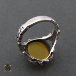 3 انگشتر عقیق زرد با حکاکی شرف الشمس مردانه - کد 8376 - تصویر 3