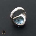 3 انگشتر توپاز آبی مردانه ارزشمند و درشت با رکاب دست ساز - کد 8545 - تصویر 3