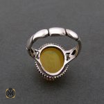 3 انگشتر عقیق زرد با حکاکی شرف الشمس مردانه - کد 8378 - تصویر 3