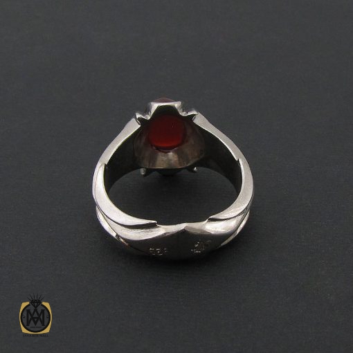 انگشتر عقیق یمن مرغوب مردانه رکاب هنر دست استاد قاسمی - کد 8559 - تصویر 3