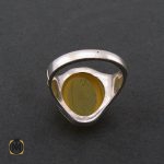 3 انگشتر عقیق زرد با حکاکی شرف الشمس مردانه - کد 8379 - تصویر 3