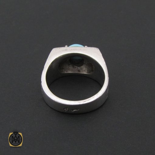 3 انگشتر فیروزه نیشابور صفوی مردانه رکاب دست ساز - کد 8572 - تصویر 3