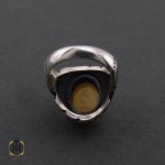 3 انگشتر عقیق زرد با حکاکی شرف الشمس مردانه - کد 8381 - تصویر 3